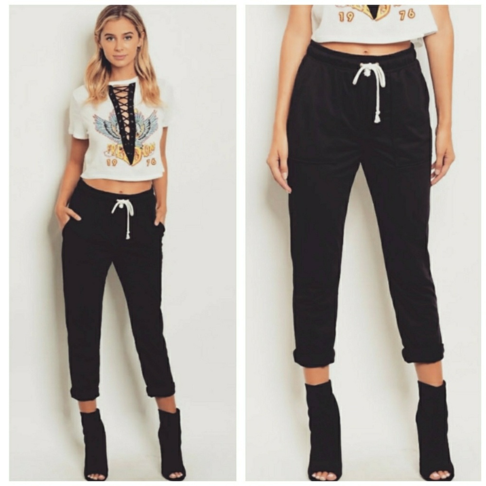 🌟Lexi Slim Fit Joggers BLACK